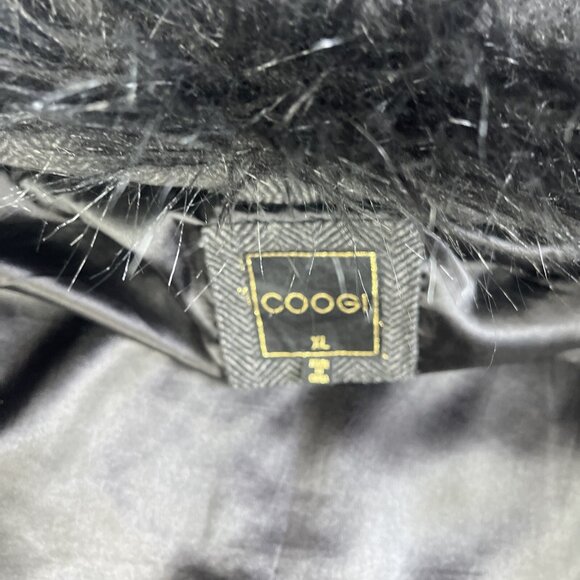 Coogi Coat Women XL Black Faux Fur Removable Hood Parka Jacket Anorak *READ* - Picture 12 of 16